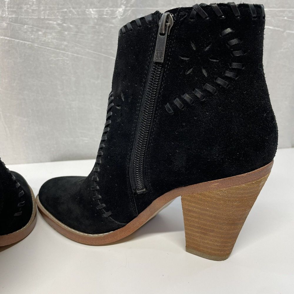 Ivanka Trump Suede Ankle Boots Heel Cutout Black Size 6 M - Picture 6 of 11